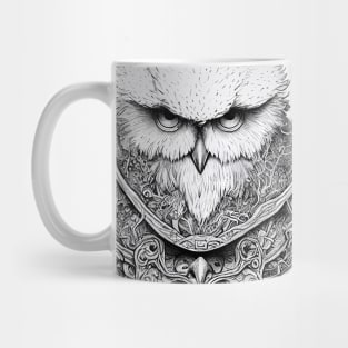 Owl Bird Wild Nature Illustration Line Epic Illustration Line Art Mug